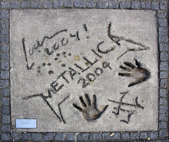 The Walk Of Stars in Munich's Olympic Park includes Metallica